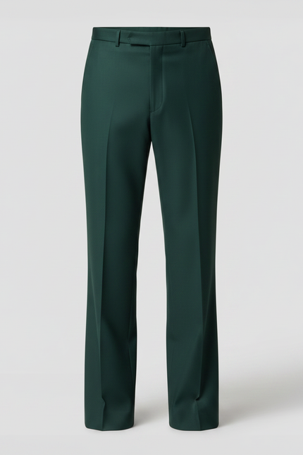 Pantalon Fluide Vert Émeraude Ample Droit Élégant Homme - Viscose - vue 3