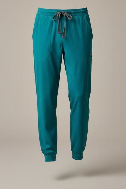 Pantalon Fluide Turquoise Jogger Confortable Homme - Bleu Polyester - vue 3