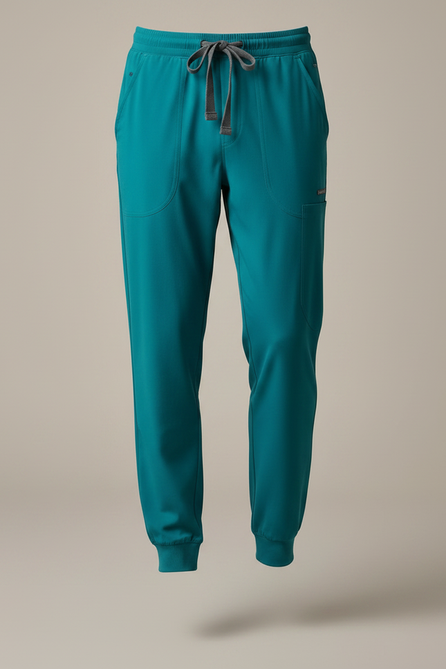 Pantalon Fluide Turquoise Jogger Confortable Homme - Bleu Polyester - vue 3