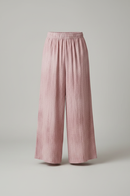 Pantalon Fluide Rose Ample Décontracté Lin Léger - vue 3