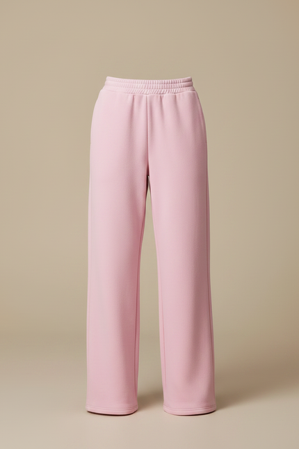 Pantalon Fluide Rose Ample Décontracté Sport Confortable - Molleton - vue 3