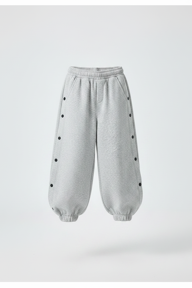 Pantalon Fluide Gris Ample Coton Décontracté Garçon - Molleton - vue 3