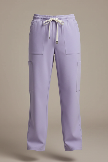 Pantalon Fluide Lavande Ample Cargo Enfant Cordon - Violet Polyester - vue 3