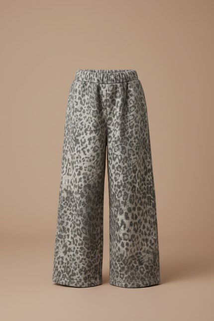 Pantalon Fluide Léopard Gris Ample Hiver Enfant - Maille - vue 3