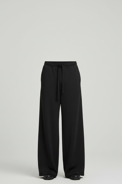 Pantalon Fluide Noir Ample Confortable Cordon Homme - Polyester - vue 3