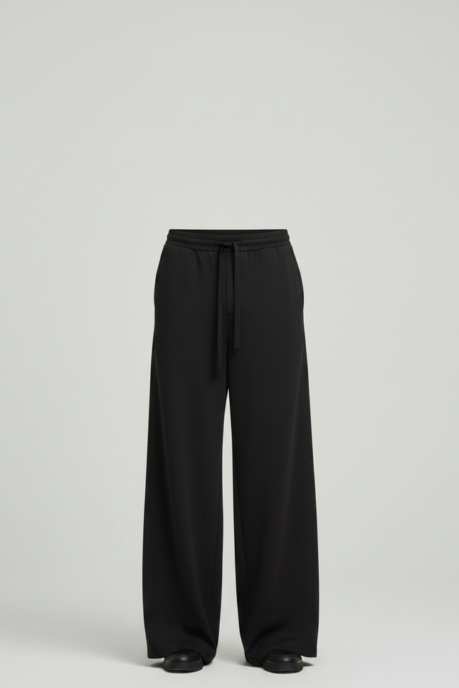 Pantalon Fluide Noir Ample Confortable Cordon Homme - Polyester - vue 3