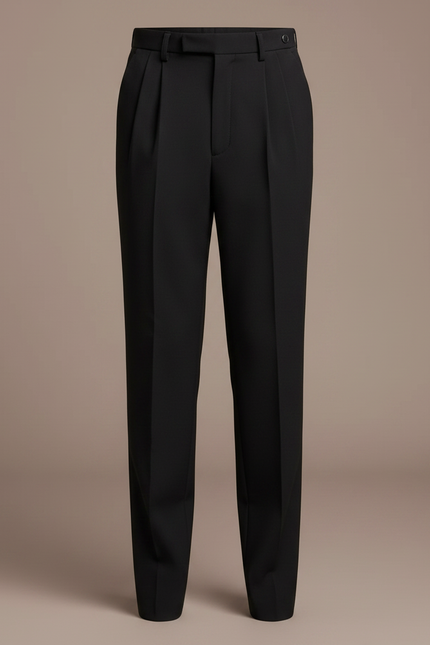 Pantalon Fluide Noir Plissé Ample Décontracté Garçon - Gabardine - vue 3