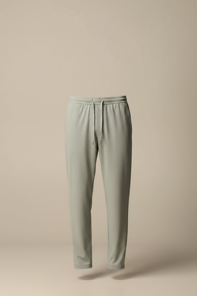 Pantalon Fluide Vert Ample Cordon Décontracté Léger - Polyester - vue 3