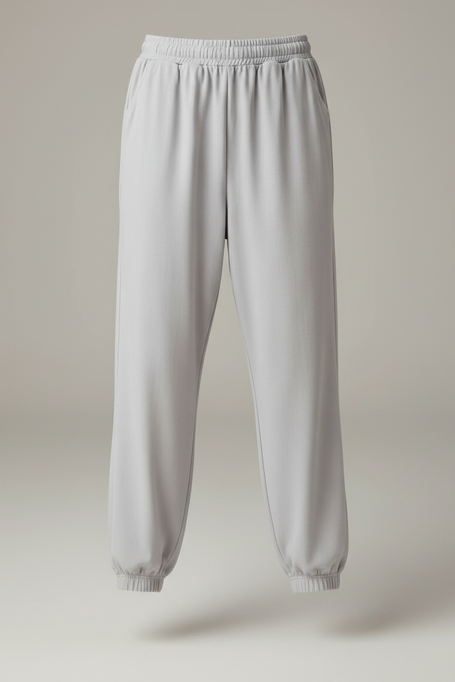 Pantalon Fluide Gris Clair Ample Coton Enfant - Viscose - vue 3
