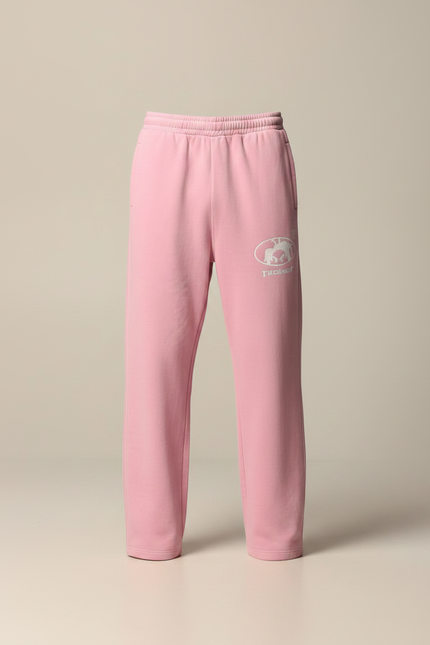 Pantalon Fluide Rose Ample Logo Blanc Décontracté Coton - Molleton - vue 3