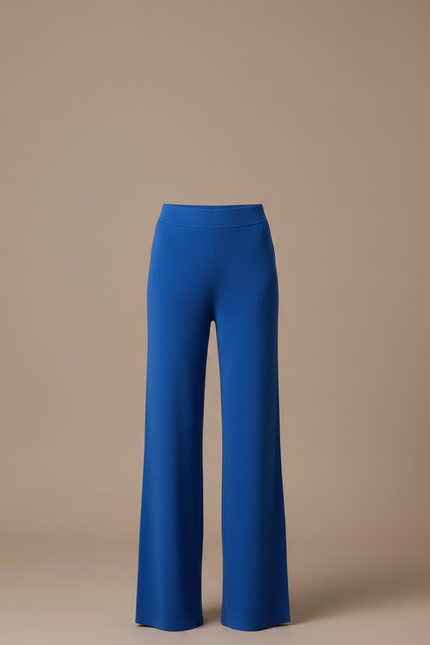 Pantalon Fluide Bleu Royal Tricot Ample Confortable - Maille - vue 3