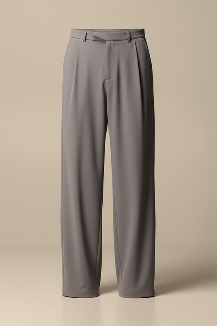 Pantalon Fluide Gris Ample Élégant Homme - Polyester - vue 3