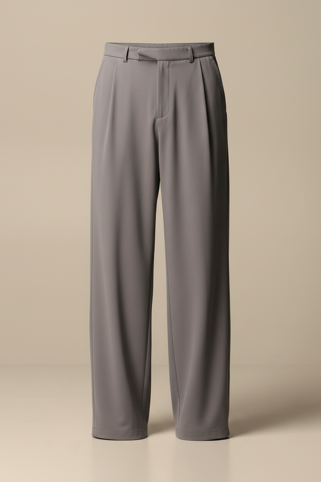 Pantalon Fluide Gris Ample Élégant Homme - Polyester - vue 3
