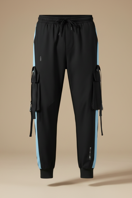 Pantalon Fluide Noir Cargo Sport Homme - Polyester - vue 3