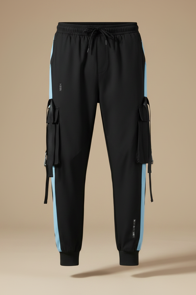 Pantalon Fluide Noir Cargo Sport Homme - Polyester - vue 3