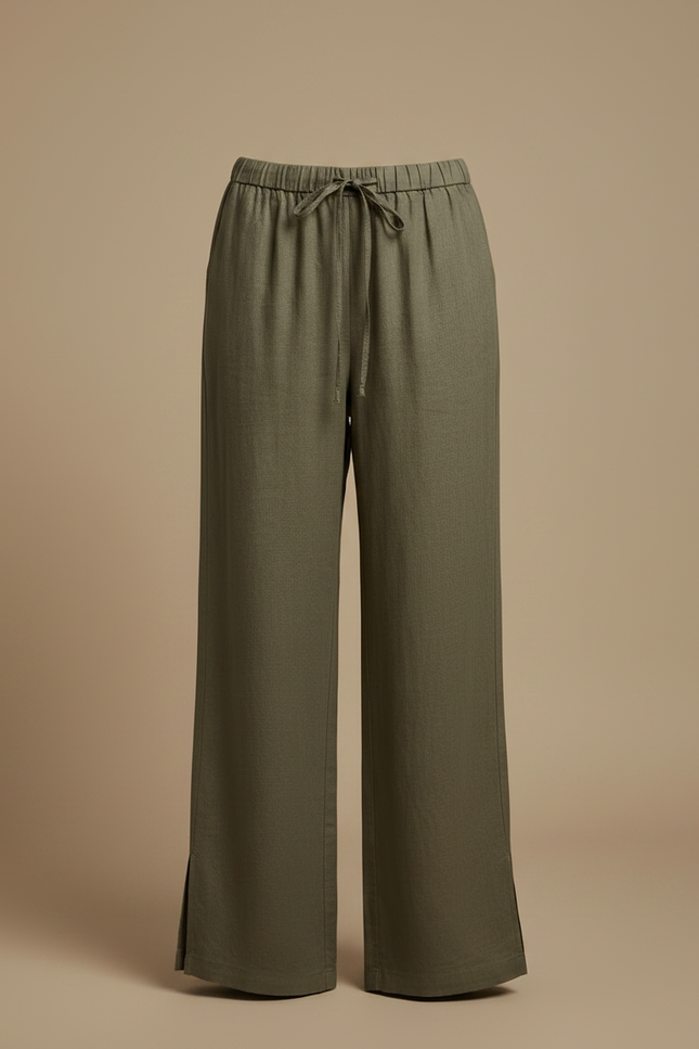 Pantalon Fluide Femme Boheme - Kaki Lin - vue 3