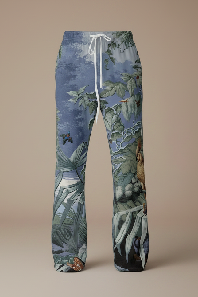 Pantalon Fluide Imprimé Tropical Ample Décontracté Homme - Viscose - vue 3