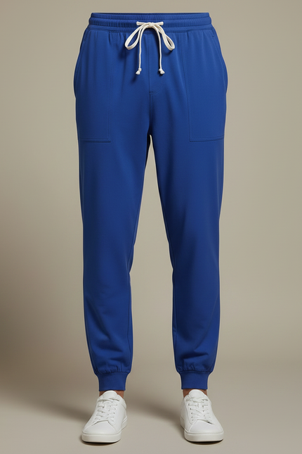 Pantalon Fluide Bleu Royal Jogger Cordon Décontracté - Polyester - vue 3