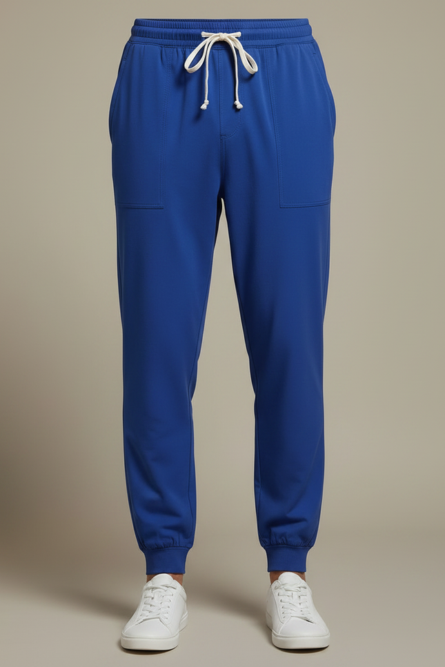 Pantalon Fluide Bleu Royal Jogger Cordon Décontracté - Polyester - vue 3
