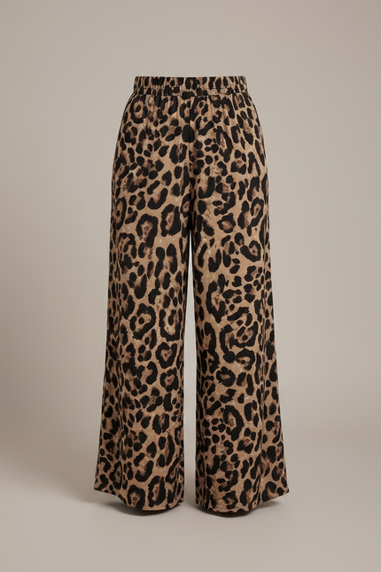 Pantalon Fluide Léopard Marron Ample Confortable Enfant - Viscose - vue 3