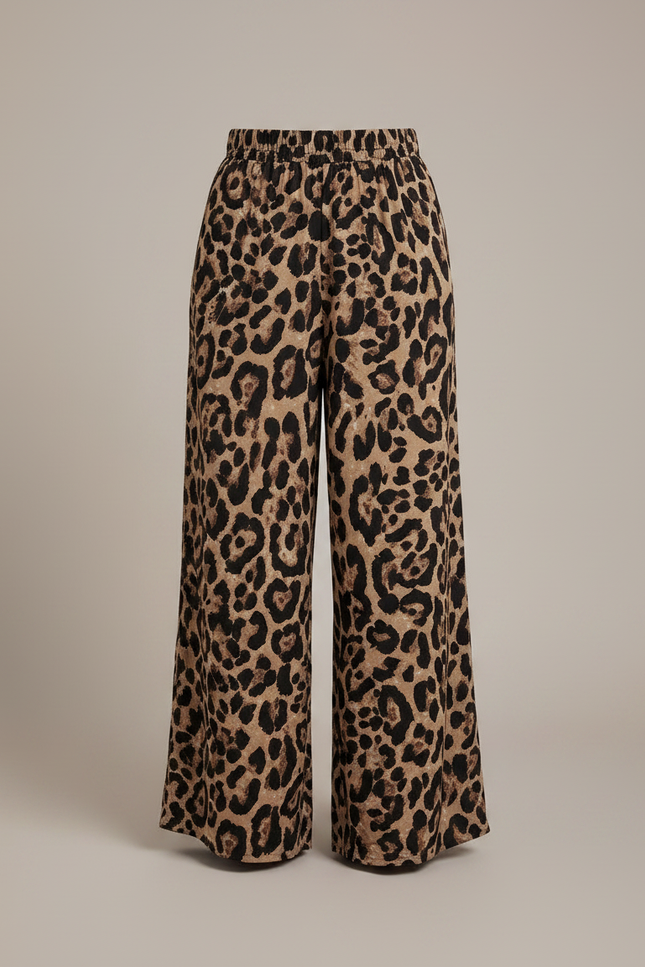 Pantalon Fluide Léopard Marron Ample Confortable Enfant - Viscose - vue 3
