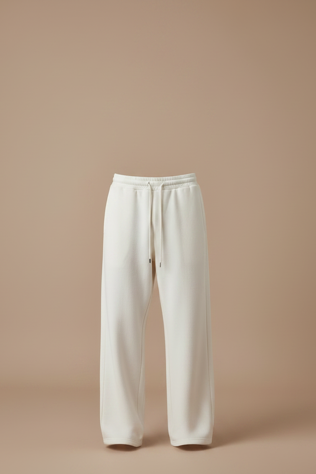 Pantalon Fluide Écru Ample Décontracté Cordon Homme - Beige Molleton - vue 3