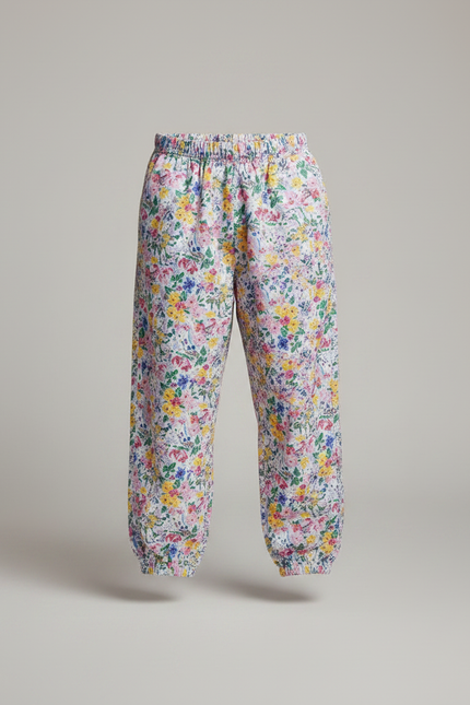 Pantalon Fluide Fleuri Ample Élastiqué Unisexe Été - Multicolore Viscose - vue 3