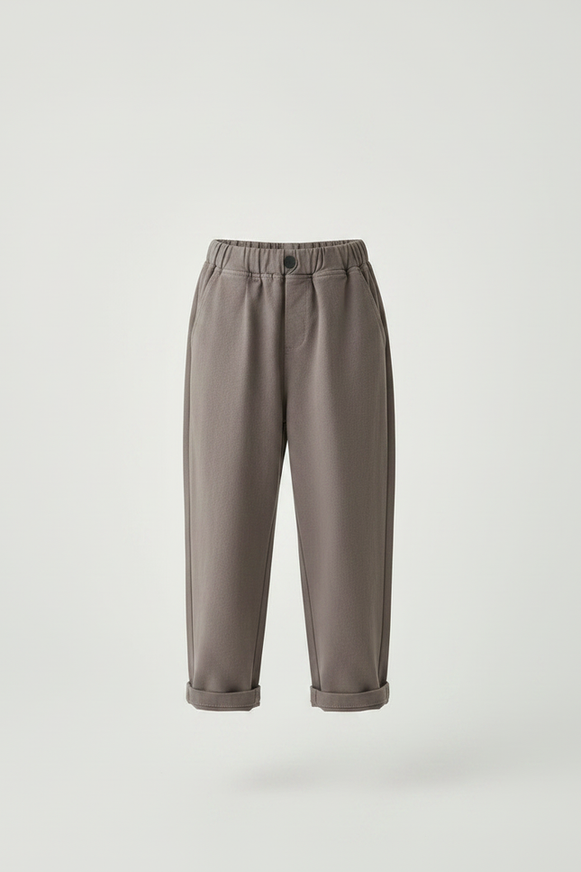 Pantalon Fluide Gris Ample Confortable Décontracté Enfant - Molleton - vue 3