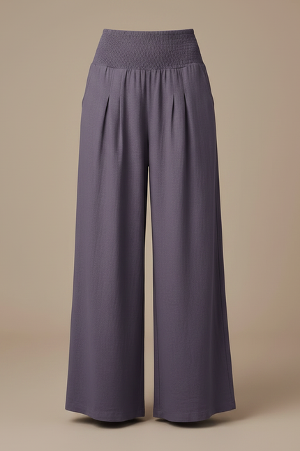 Pantalon Fluide Violet - Lin - vue 3