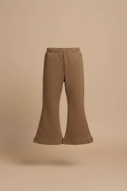 Pantalon Fluide Marron Gaufré Évasé Confortable Fille - Maille - vue 3