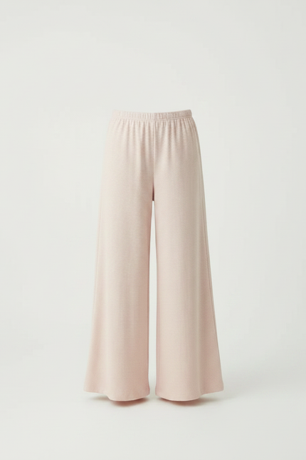 Pantalon Fluide Rose Rayé Ample Confortable Coton - vue 3