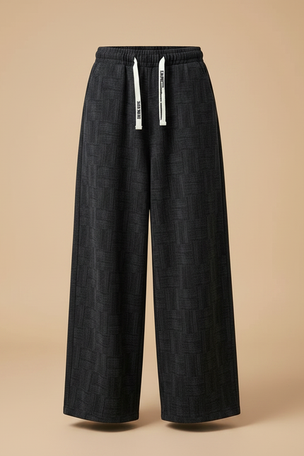Pantalon Fluide Noir Ample Motif Géométrique Enfant - Molleton - vue 3
