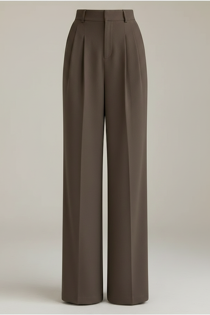 Ensemble Pantalon Fluide Et Haut Femme - Marron Viscose - vue 3