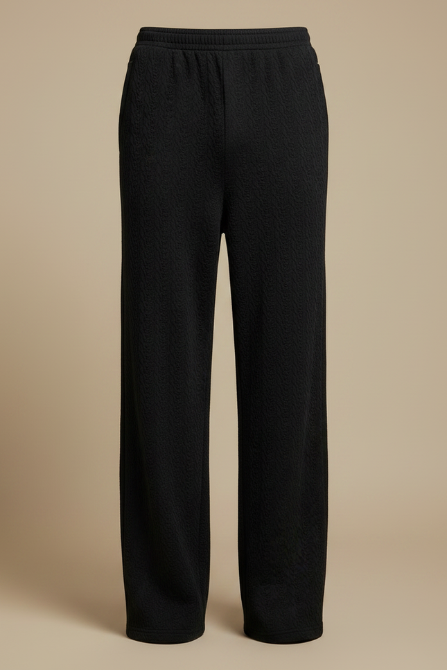 Pantalon Fluide Chaud - Noir Maille - vue 3
