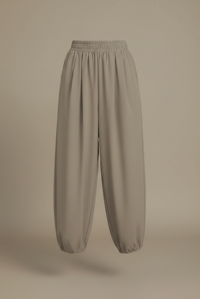 Pantalon Fluide Harem Ample Confortable Gris Décontracté - Polyester - vue 3