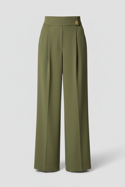 Tailleur Femme Fluide Pantalon - Kaki Viscose - vue 3