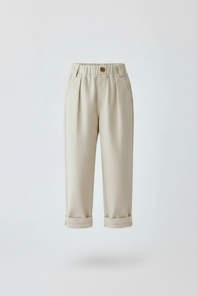 Pantalon Fluide Beige Coton Ample Décontracté Enfant - Molleton - vue 3