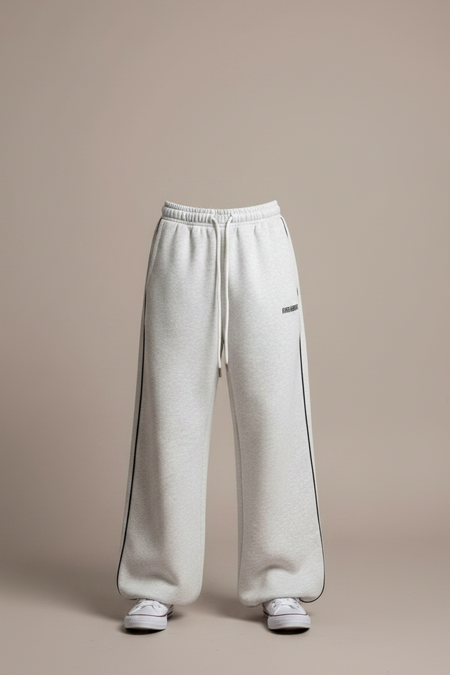 Pantalon Fluide Gris Ample Sport Décontracté Rayures - Molleton - vue 3