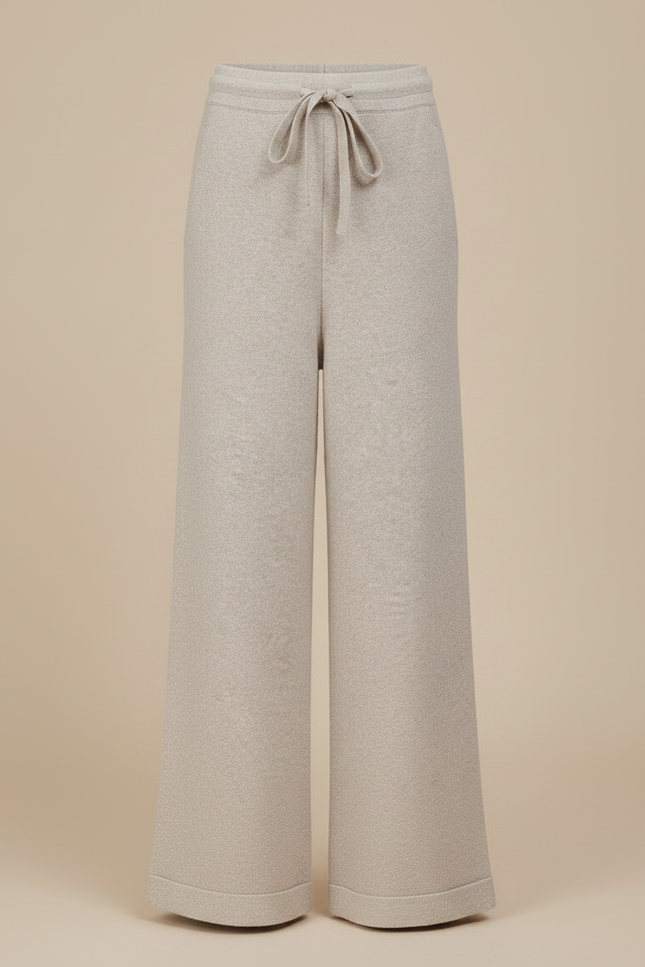 Pantalon Fluide Beige Laine Ample Tricoté Confortable Enfant - vue 3