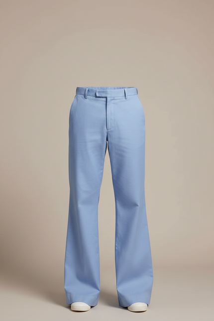 Pantalon Évasé Fluide - Bleu Gabardine - vue 3