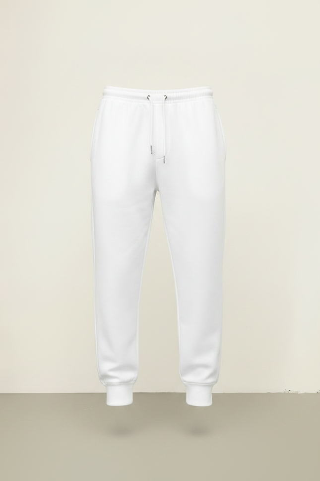 Pantalon Fluide Blanc Cordon Sport Jogging Homme - Molleton - vue 3