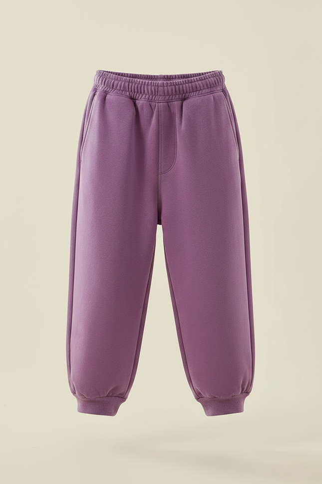 Pantalon Fluide Violet Ample Coton Décontracté Enfant - Molleton - vue 3