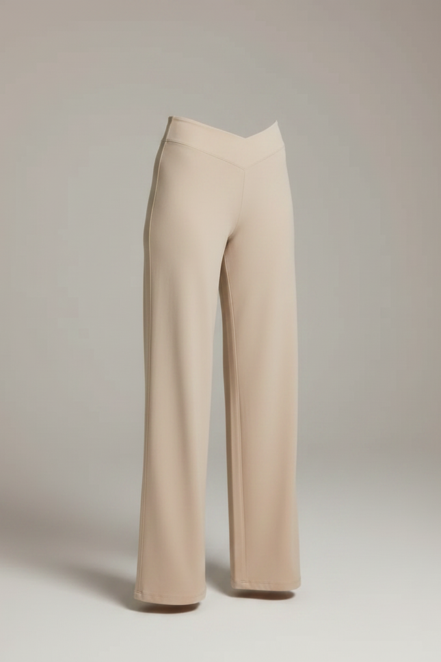Pantalon Fluide Beige Ample Confortable Yoga Femme - Maille - vue 3