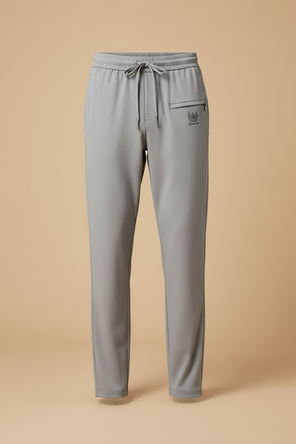 Pantalon Fluide Gris Cordon Léger Décontracté Homme - Polyester - vue 3