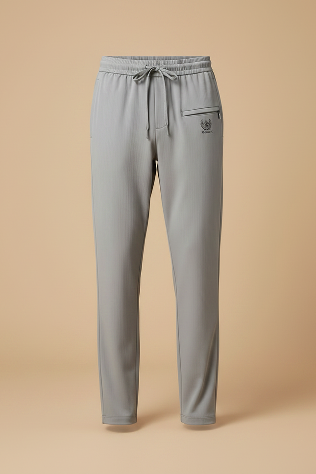 Pantalon Fluide Gris Cordon Léger Décontracté Homme - Polyester - vue 3