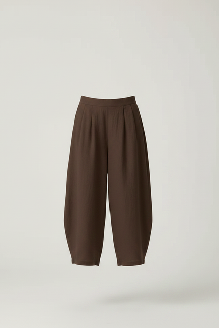 Pantalon Fluide Marron Ample Coton Décontracté Fille - vue 3
