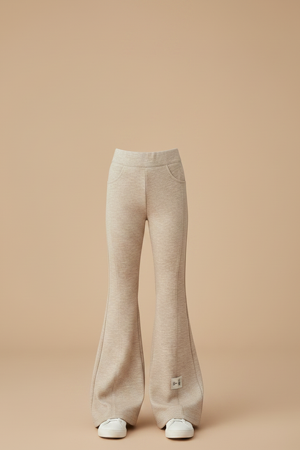 Pantalon Patte D'éléphant Fluide - Beige Molleton - vue 3