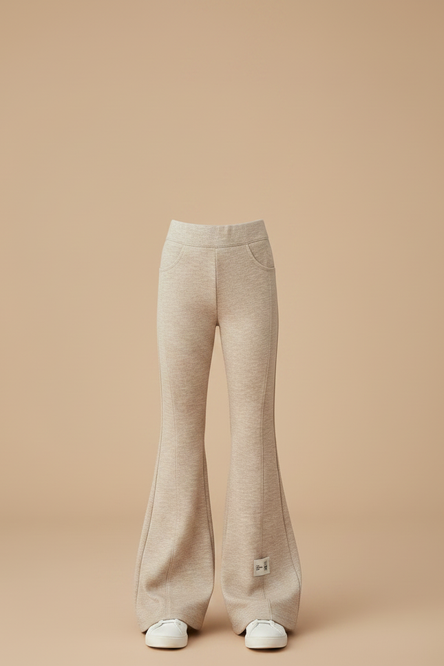 Pantalon Patte D'éléphant Fluide - Beige Molleton - vue 3