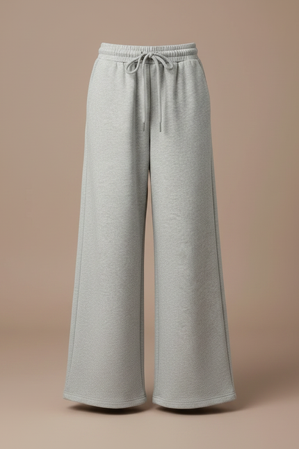 Pantalon Fluide Fille Gris Palazzo - Molleton - vue 3