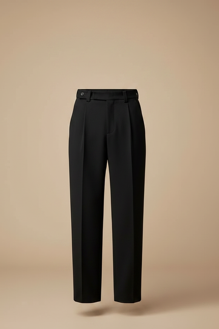 Pantalon Fluide Noir Ample Plissé Homme Élégant - Polyester - vue 3